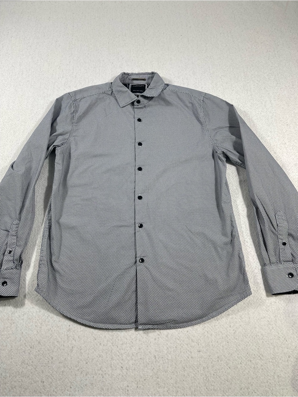 Denim & Flower Men's Long-Sleeve Micro-Print Dress Shirt - Gray